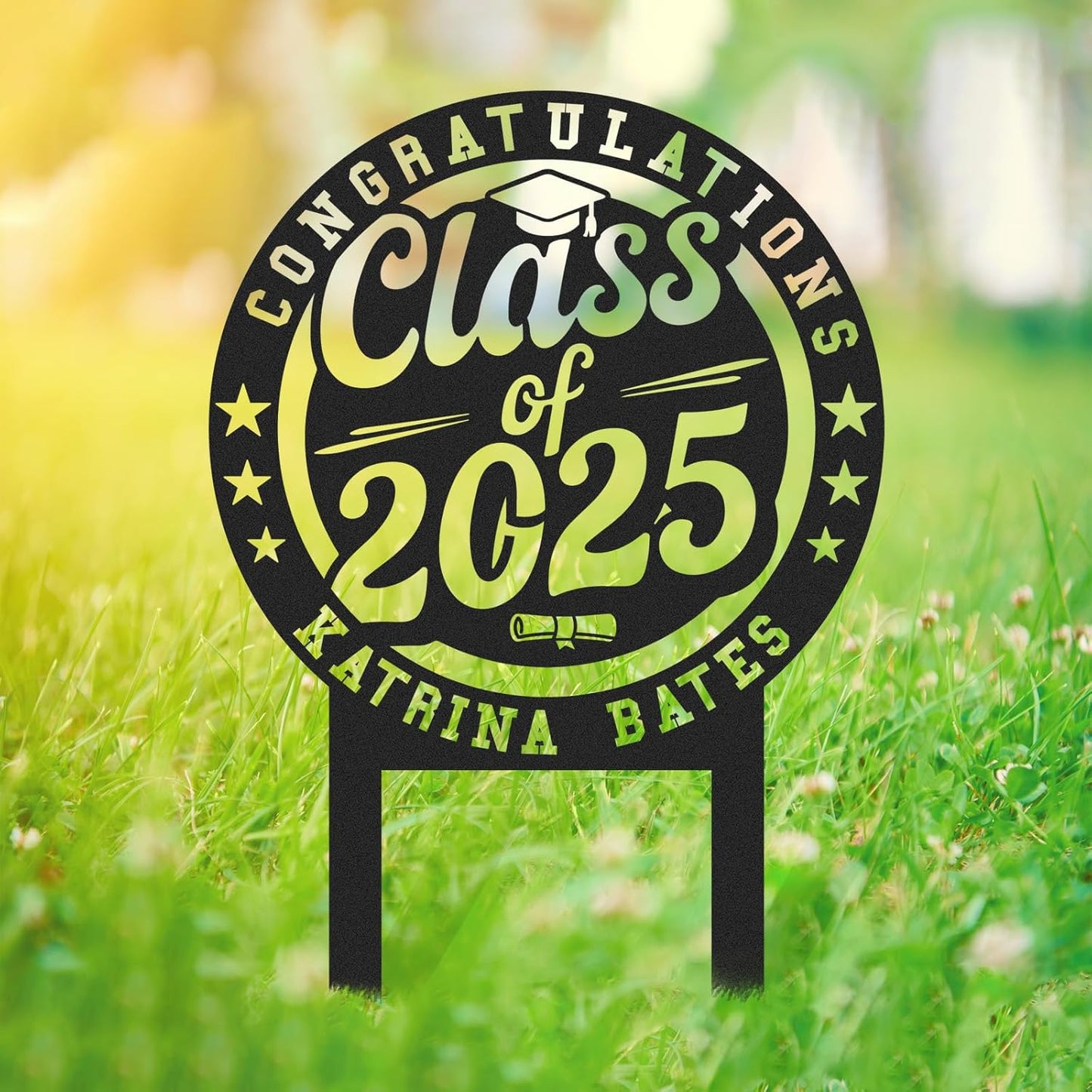 Custom Graduation Yard Sign Personalized Metal Class of 2025 Outdoor Senior Celebration Decor