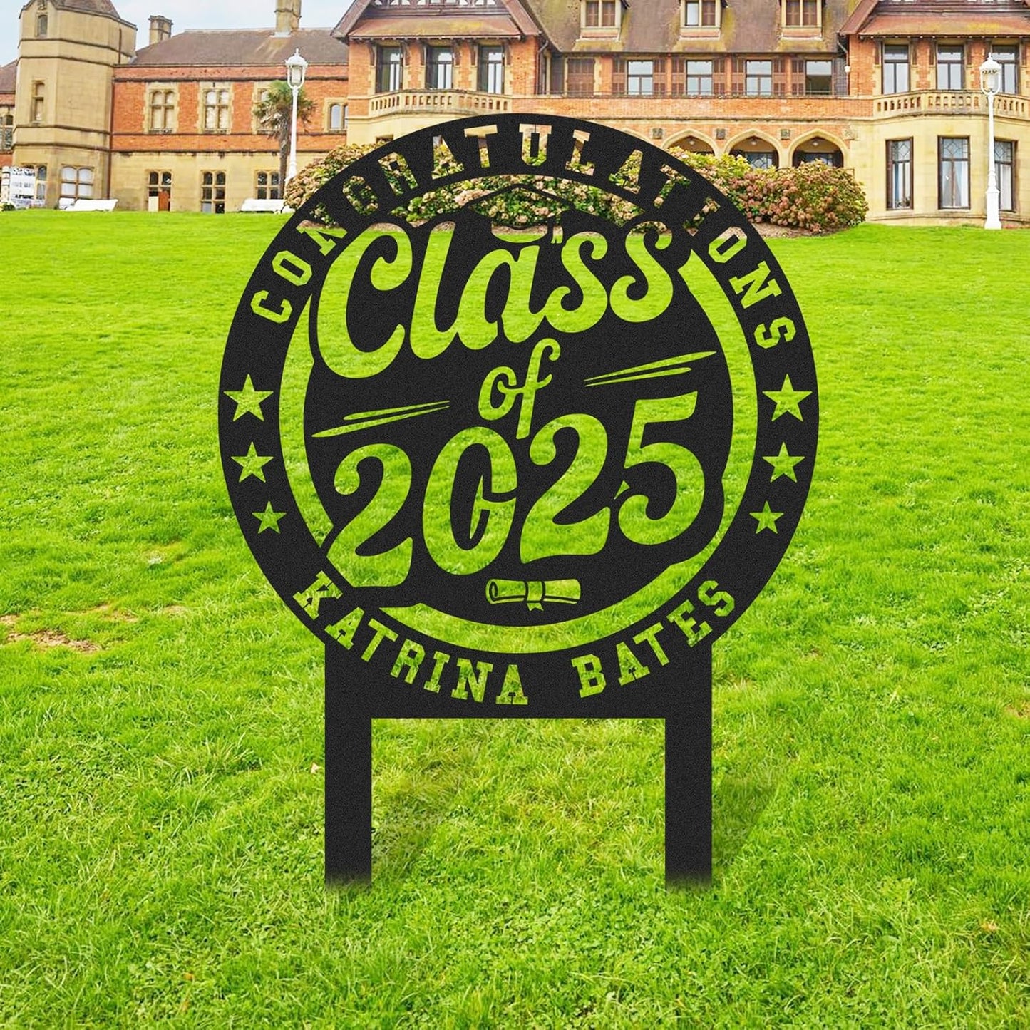 Custom Graduation Yard Sign Personalized Metal Class of 2025 Outdoor Senior Celebration Decor