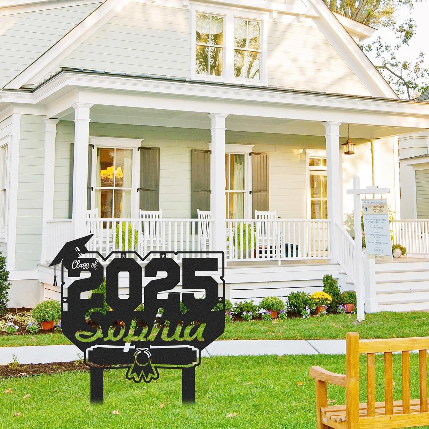 Custom Graduation Yard Sign Personalized Metal Class of 2025 Outdoor Senior Celebration Decor