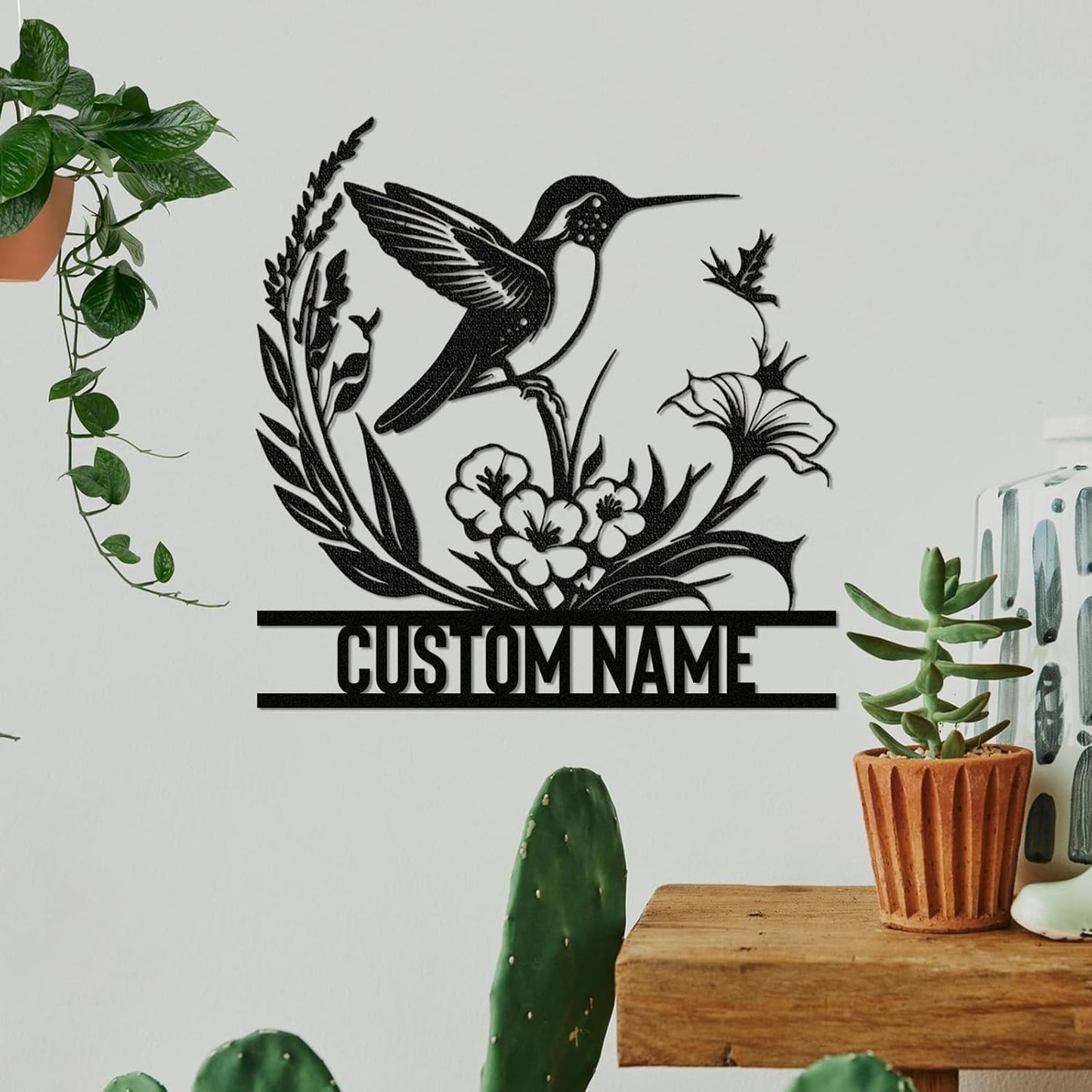 Personalized Metal Signs, Metal Name Sign Birds Welcome Plaque, Custom Garden Sign Yard Signs ms011