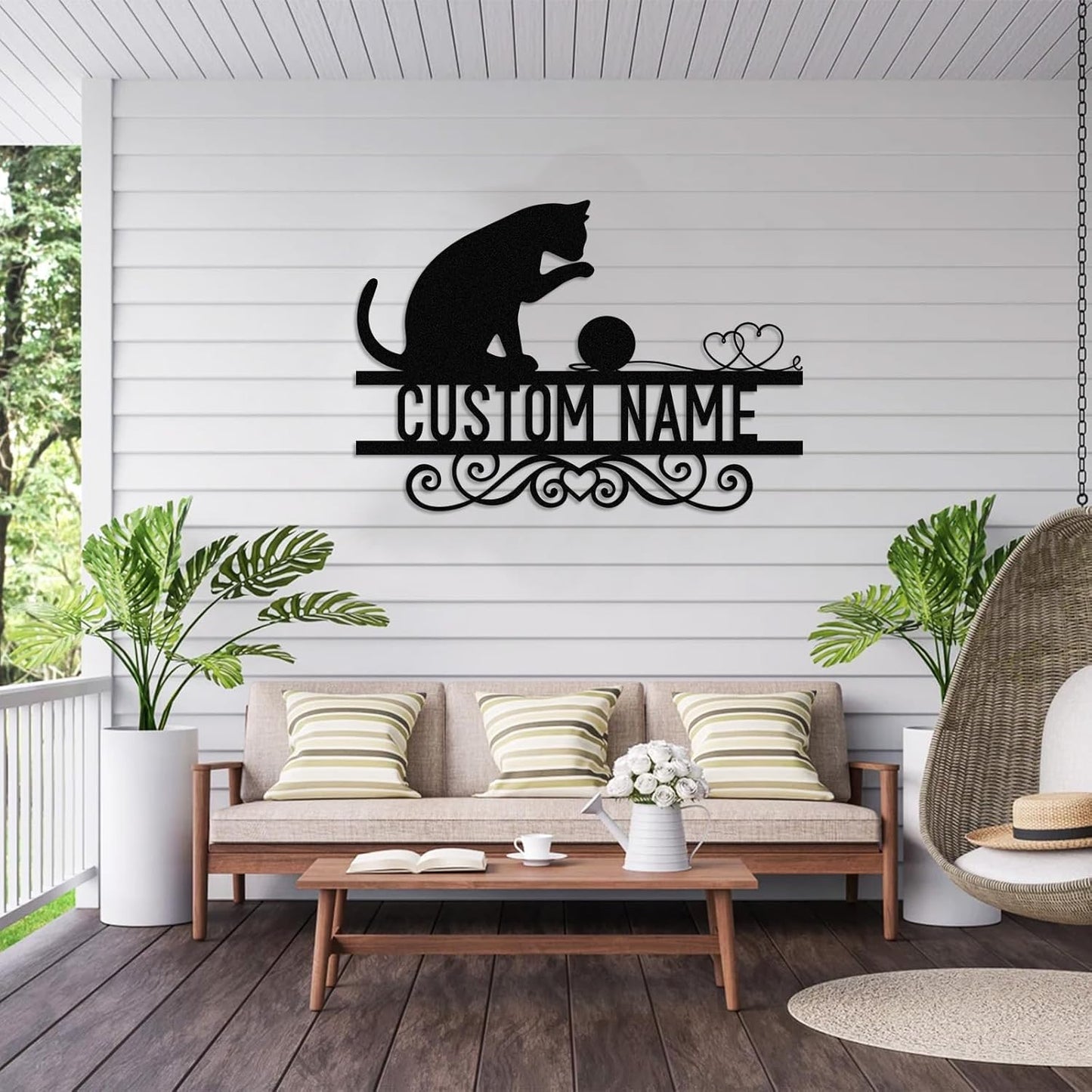 Personalized Cat Iron Sign - Handcrafted Metal Wall Art for Feline Fans & Home Decor