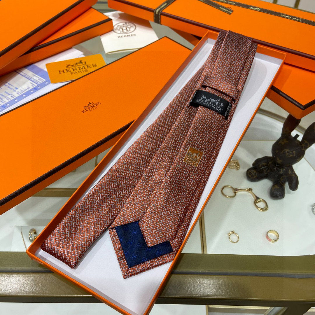 Twill silk hollow H letter tie 1824053005