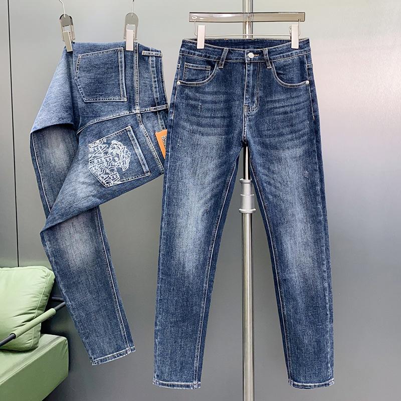 High Quality Print All-Match Stretch Slim Straight Pants 1024070113