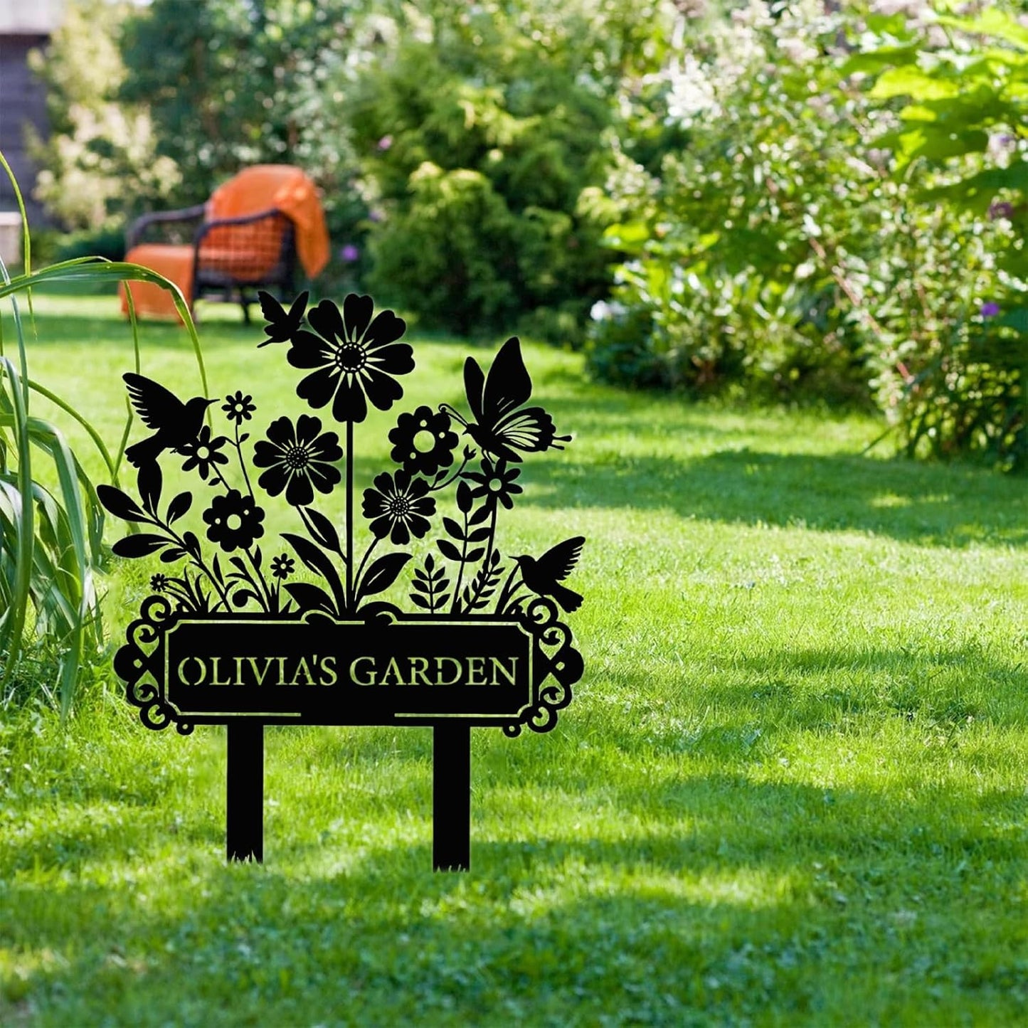 Custom Garden Sign Personalized Outdoor Metal Garden Stake Gifts for Gardeners