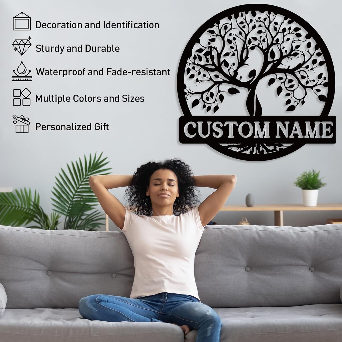 Custom Butterfly Metal Sign for Cabin or Porch, Personalized Family Name Wall Decor Gift
