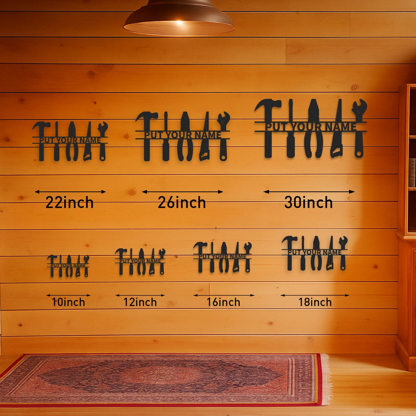 Custom Tools Metal Wall Sign, Personalized Workshop Tool Rack Decor, Garage Wall Art Gift for Him, Father��s Day Sign