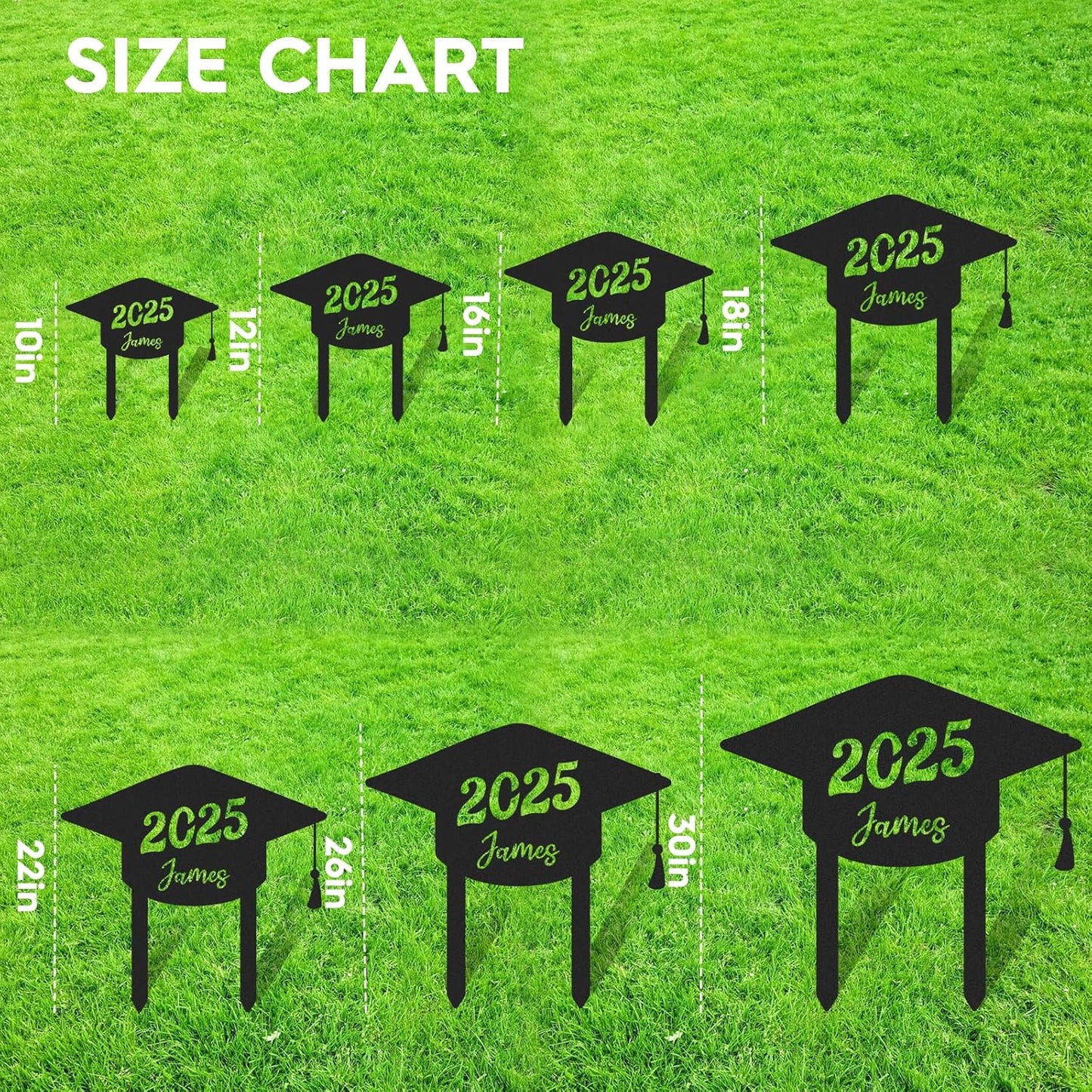 Custom Graduation Yard Sign Personalized Metal Class of 2025 Outdoor Senior Celebration Decor