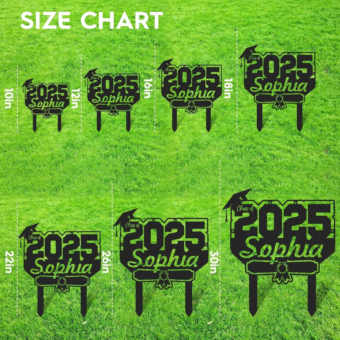 Custom Graduation Yard Sign Personalized Metal Class of 2025 Outdoor Senior Celebration Decor