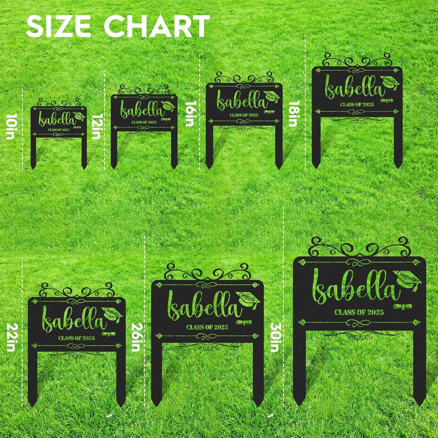 Custom Graduation Yard Sign Personalized Metal Class of 2025 Outdoor Senior Celebration Decor