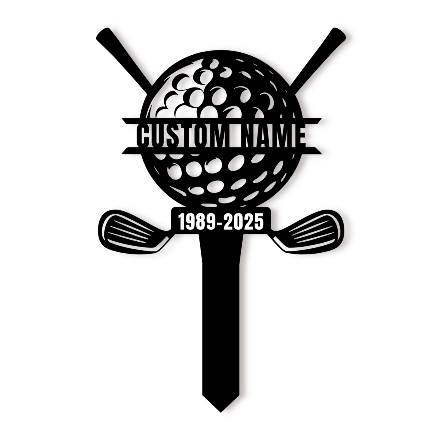 Custom Golf Yard Sign with Ball Transport Design, Outdoor Metal Golf Name Sign for Garden or Lawn Decor