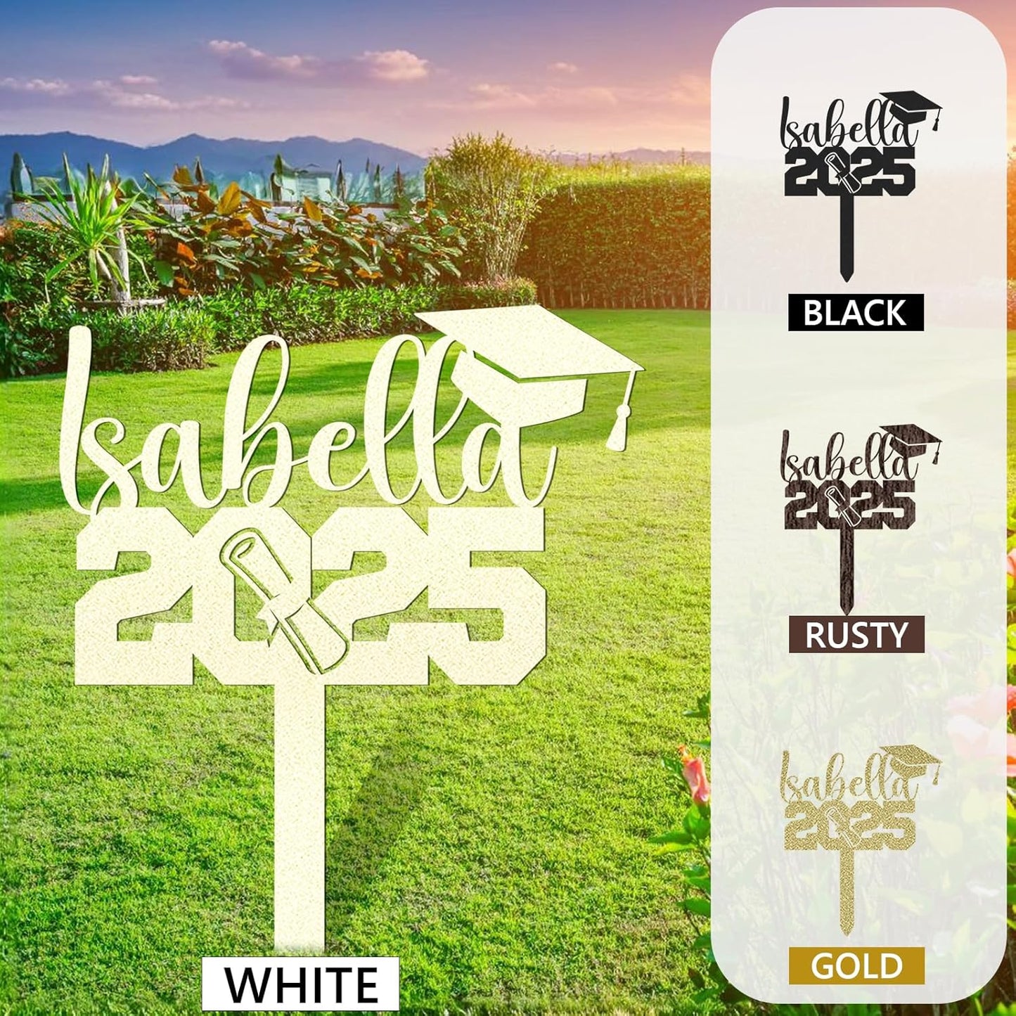 Custom Graduation Yard Sign Personalized Metal Class of 2025 Outdoor Senior Celebration Decor