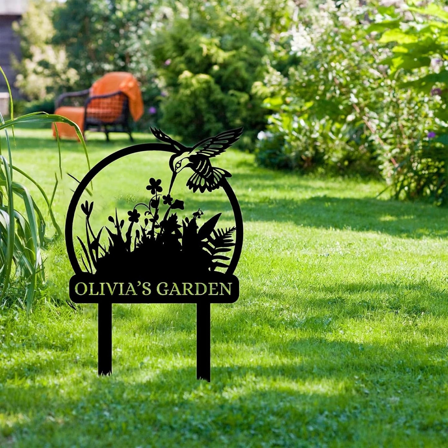 Custom Rabbit Garden Sign, Personalized Outdoor Metal Yard Sign for Gardeners or Lawn Decor