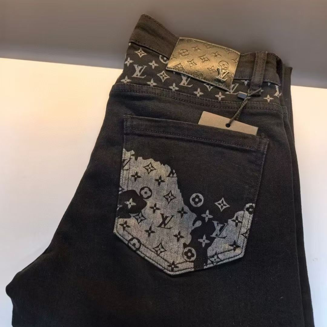 Men's denim casual cool straight leg pants 1024110817