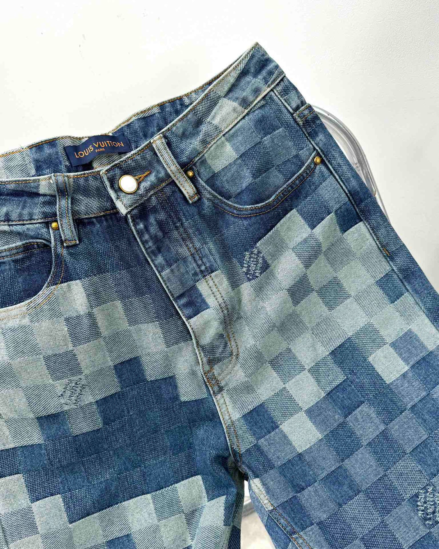 LV Plaid jeans 1825022822