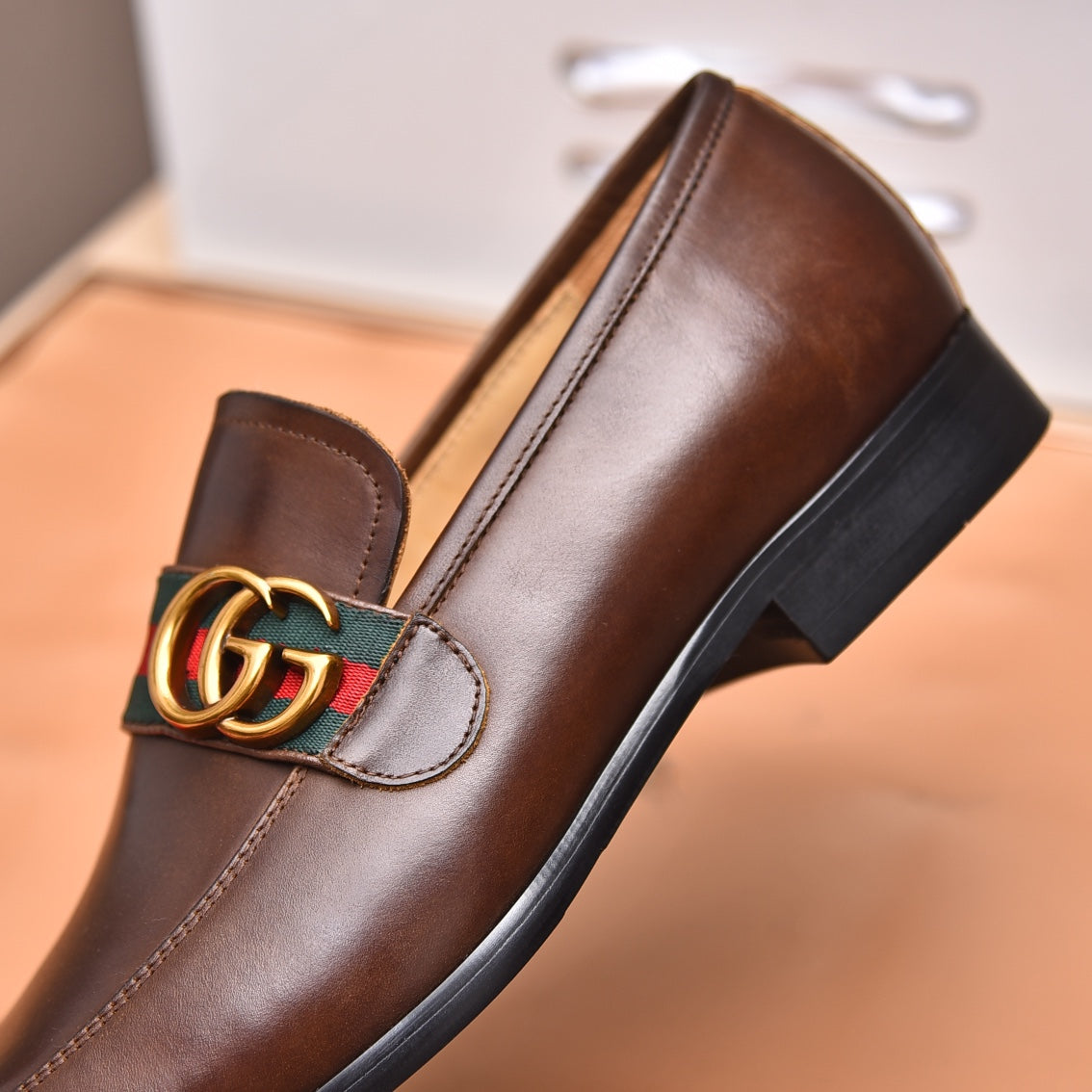 Gentleman Men's Shoes Leather Popular Classic Presbyterian Pattern Loafers G07