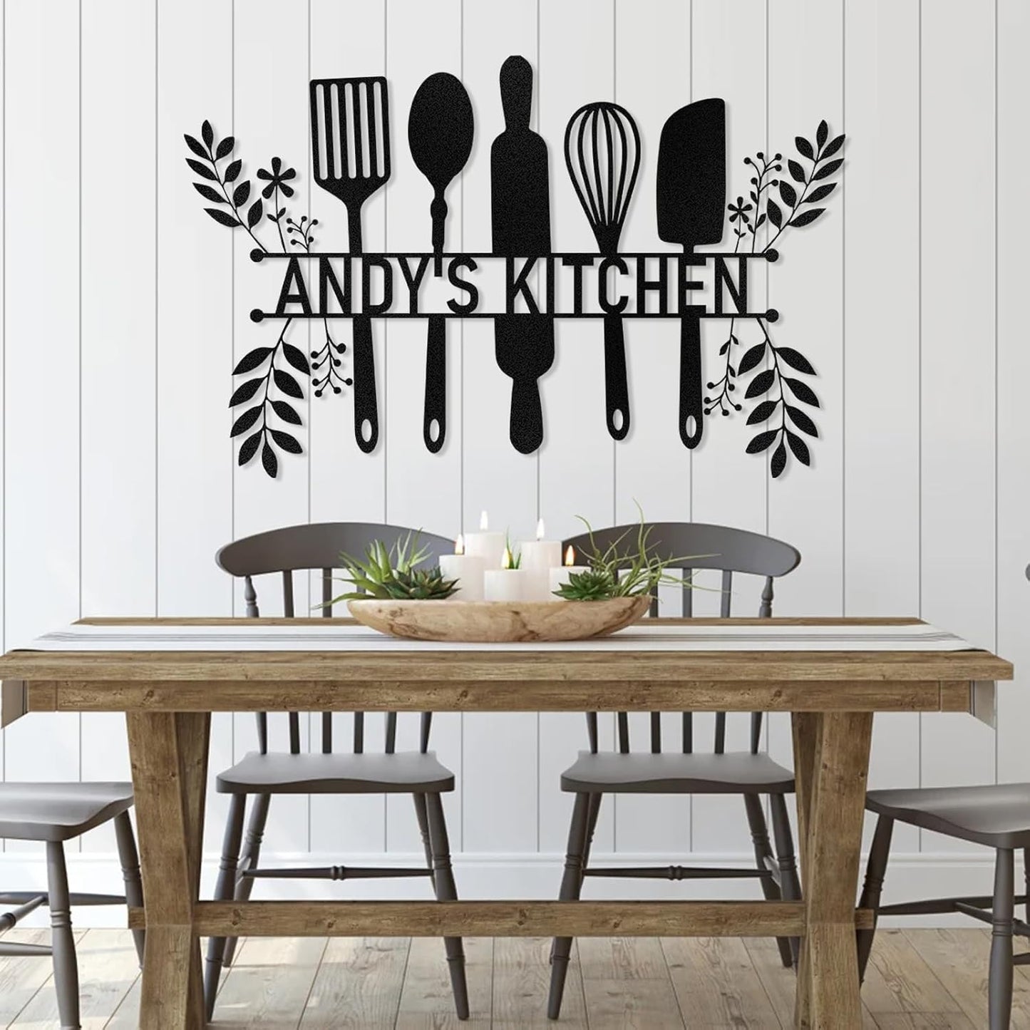 Personalized Metal Kitchen Sign , Rustic Farmhouse Wall Decor for Cooks & Chefs
