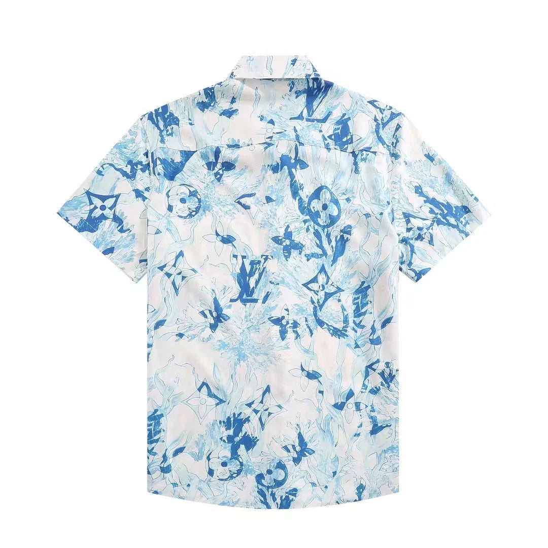 New fashion versatile printed lapel short sleeves 1024042206