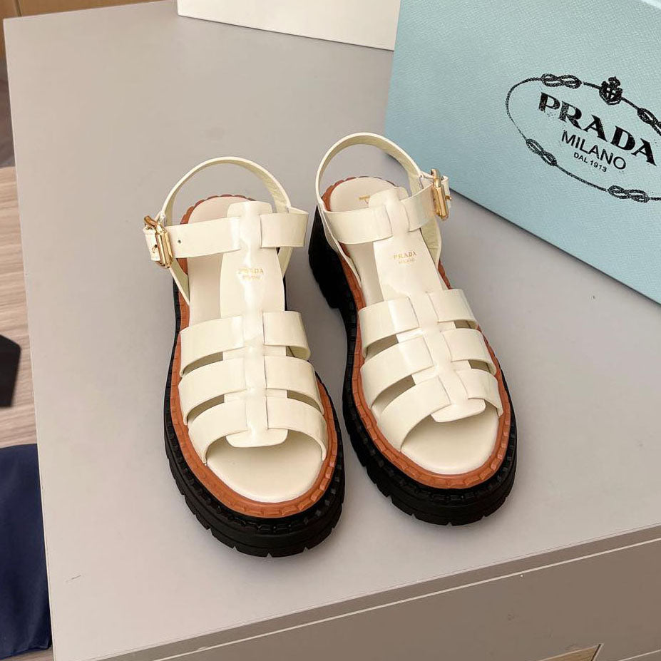 PR Leather Roman Rubber Sandals 1825031001
