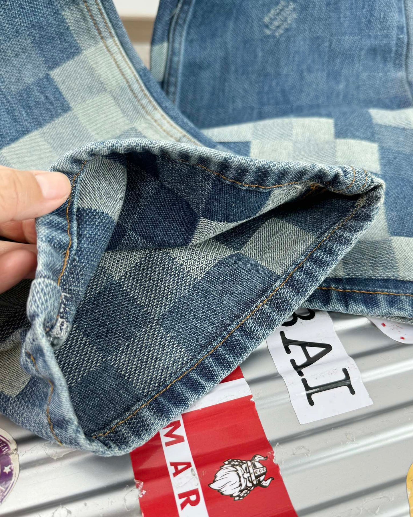 LV Plaid jeans 1825022822