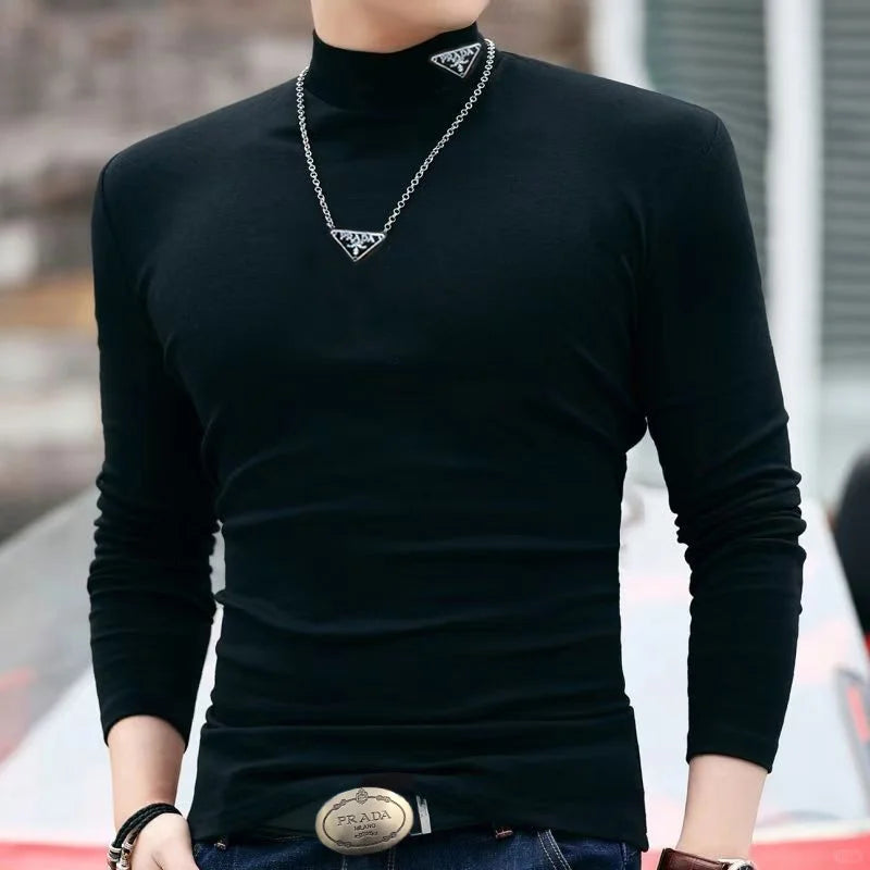 Unisex fashion and versatile high neck base shirt 1024080503