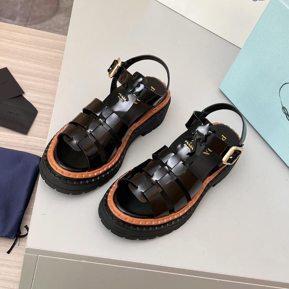 PR Leather Roman Rubber Sandals 1825031001