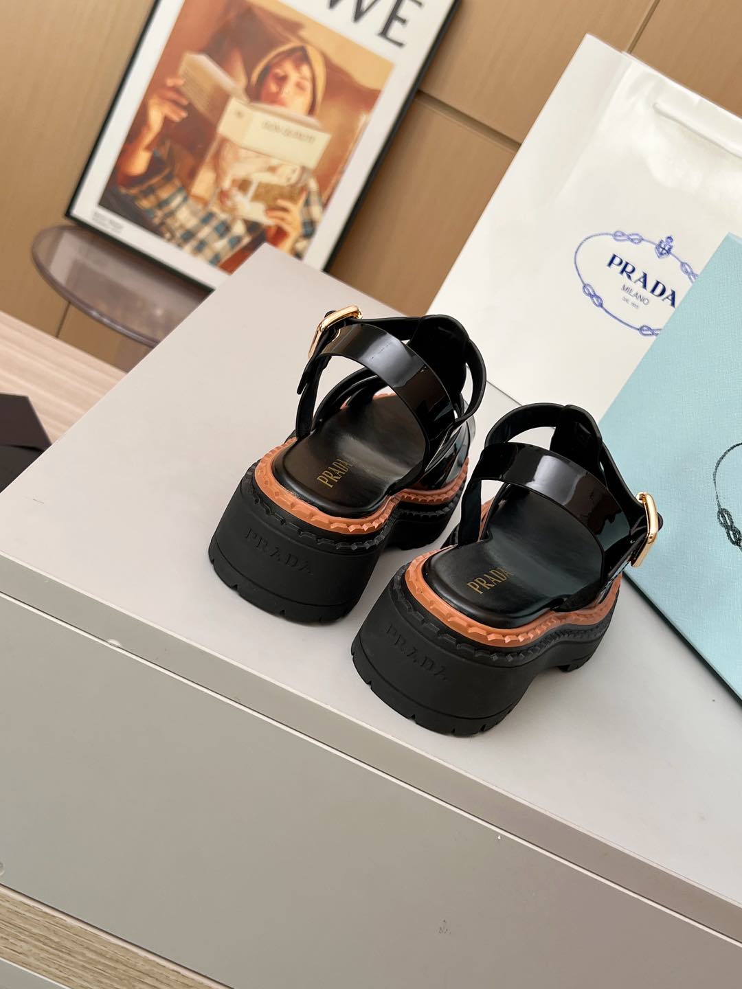 PR Leather Roman Rubber Sandals 1825031001
