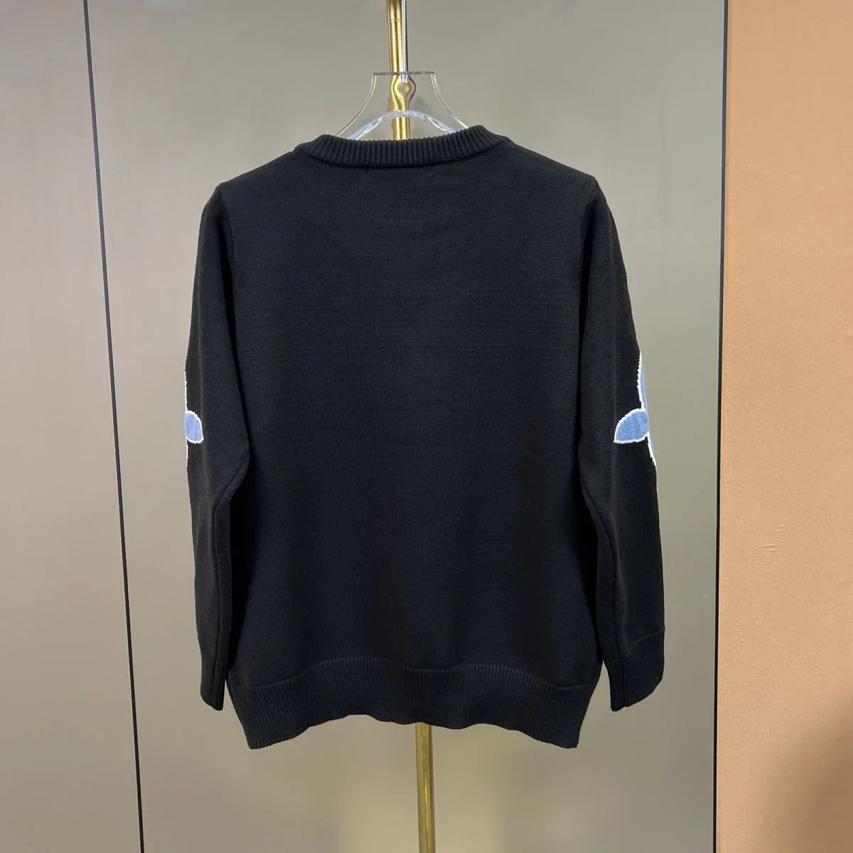 Unisex Knitted Round Neck Jacquard Sweater 1024110124