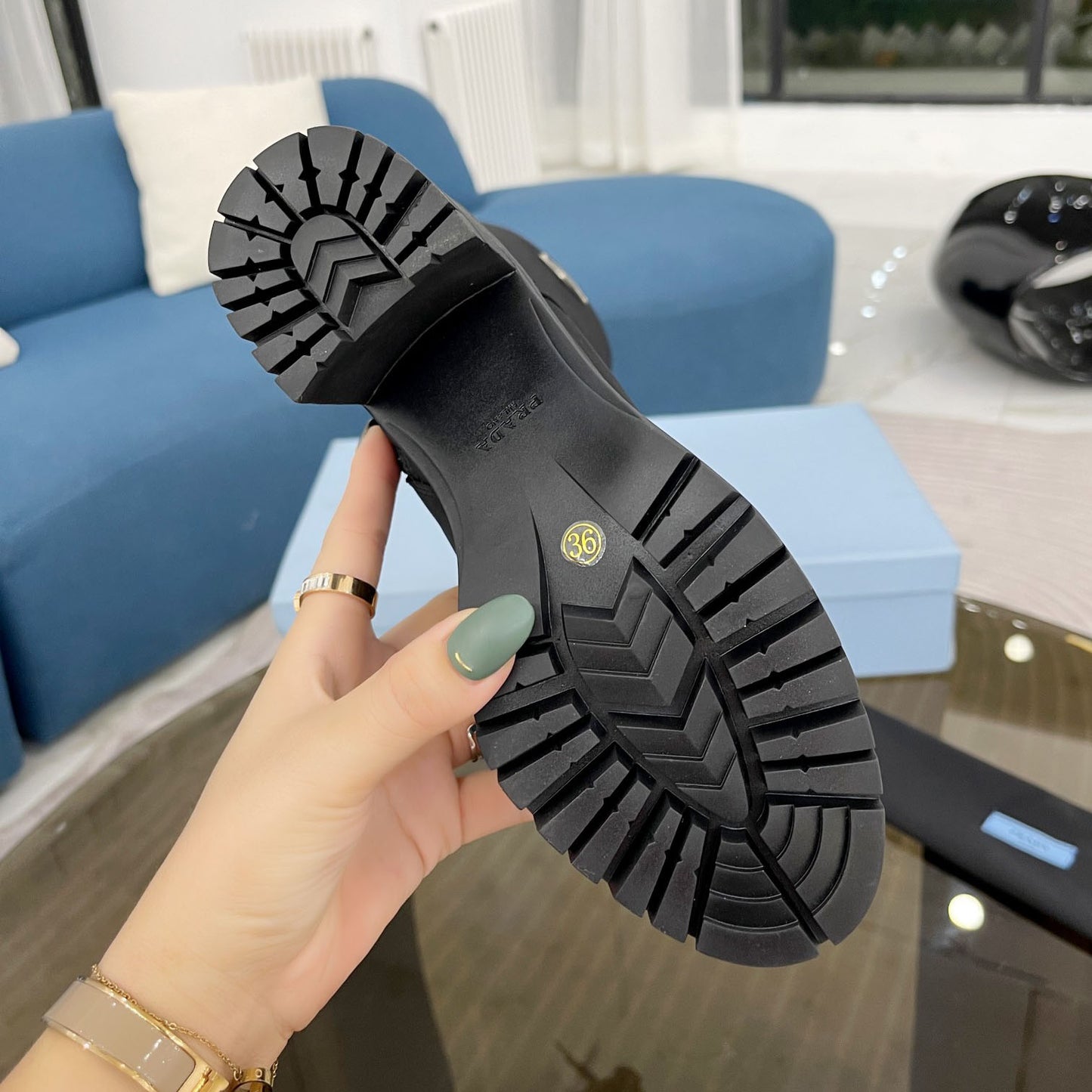 PR waterproof nylon high heel boots 1824102202