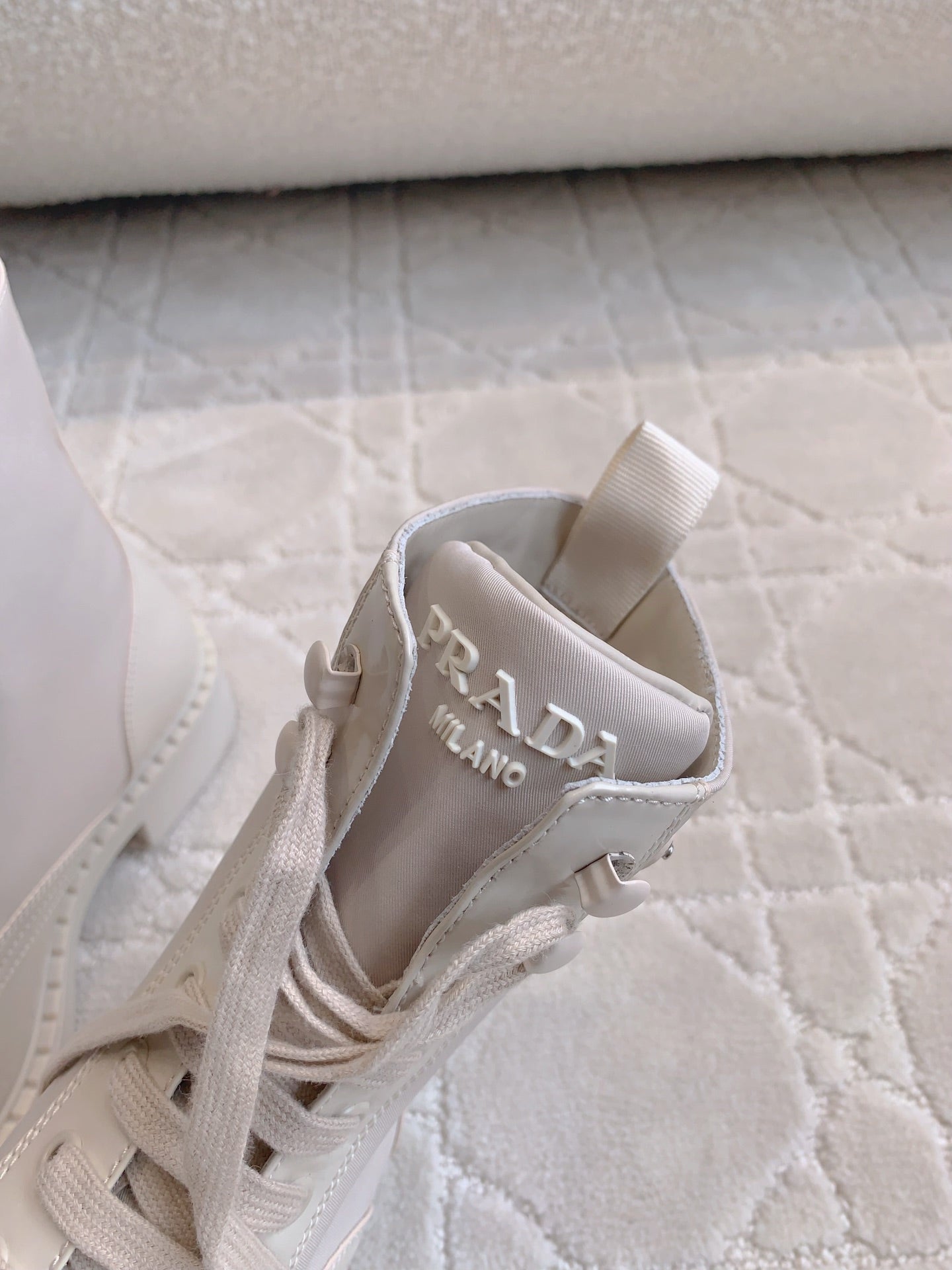 PRD Fashion White Leather High Top Boots 0724101804
