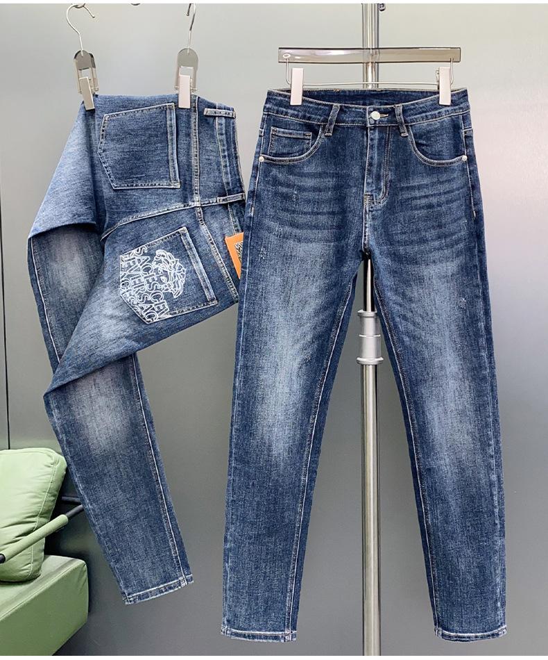 High Quality Print All-Match Stretch Slim Straight Pants 1024070113