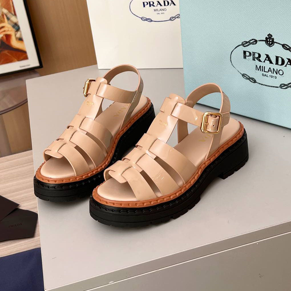 PR Leather Roman Rubber Sandals 1825031001