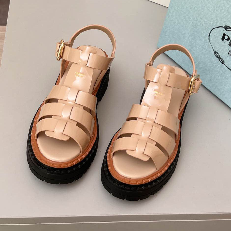 PR Leather Roman Rubber Sandals 1825031001