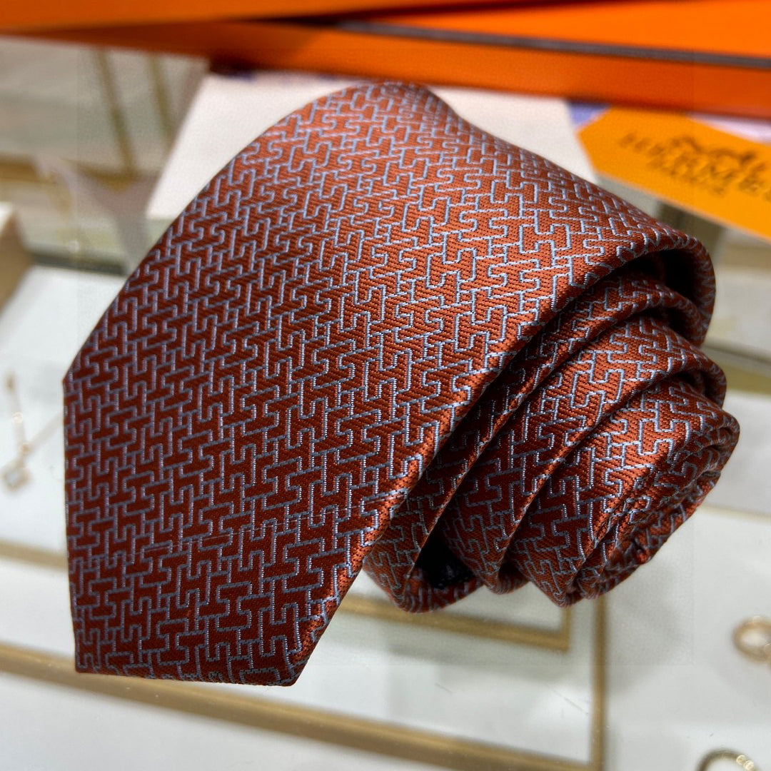 Twill silk hollow H letter tie 1824053005