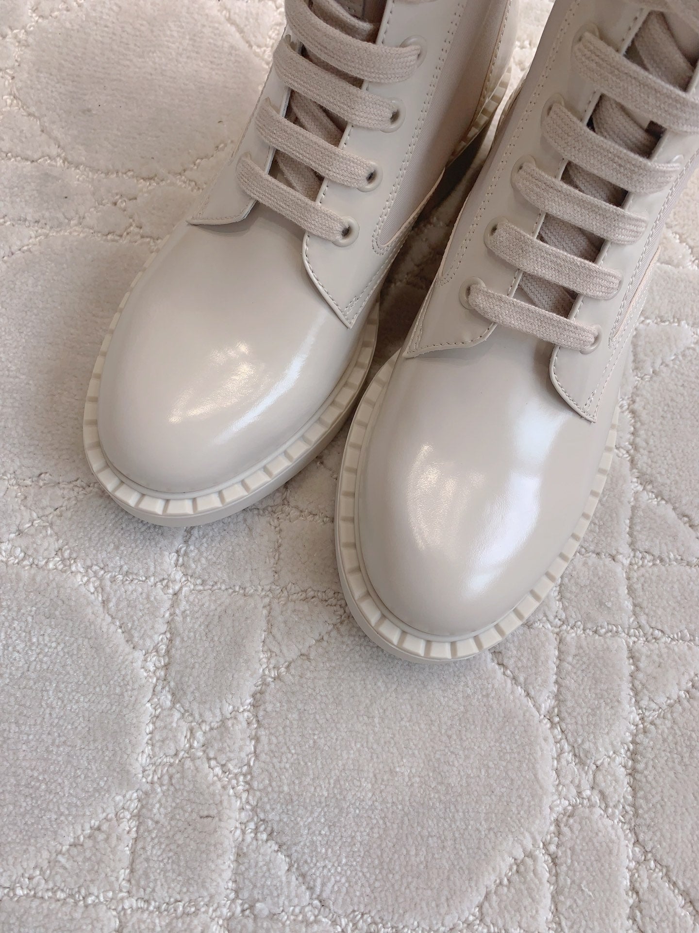 PRD Fashion White Leather High Top Boots 0724101804