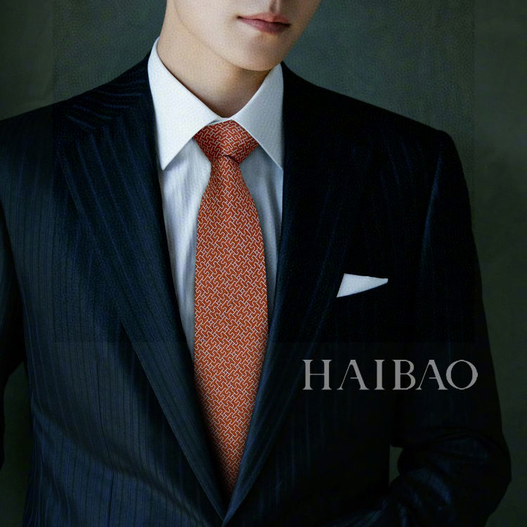 Twill silk hollow H letter tie 1824053005