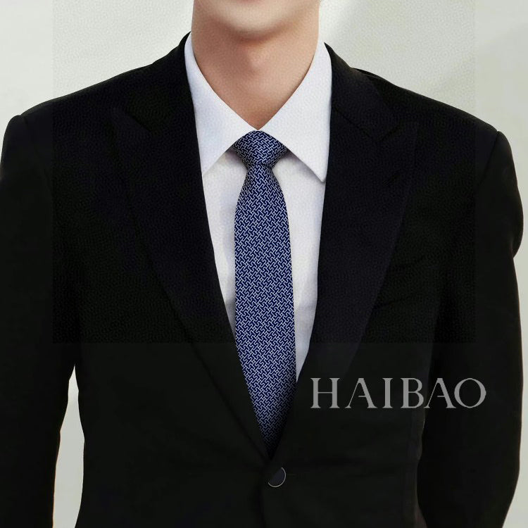 Twill silk hollow H letter tie 1824053005
