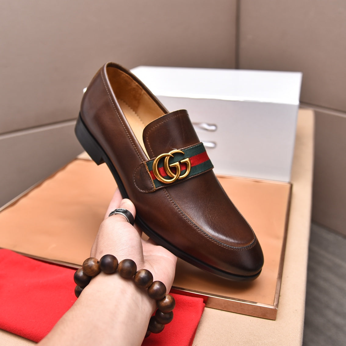 Gentleman Men's Shoes Leather Popular Classic Presbyterian Pattern Loafers G07