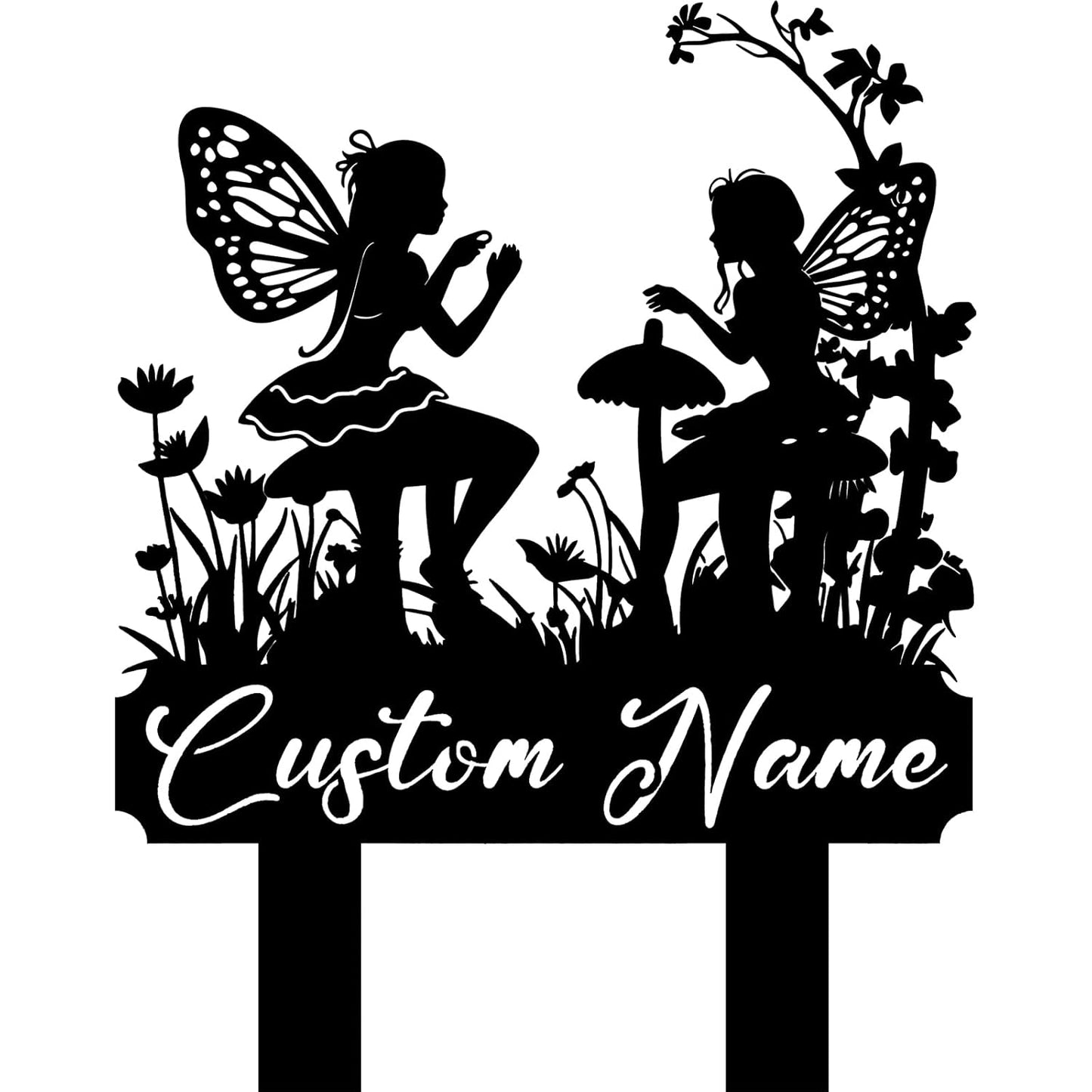 Personalized Enchanted Garden Stake - Custom Metal Sign for Outdoor Fairy Themes