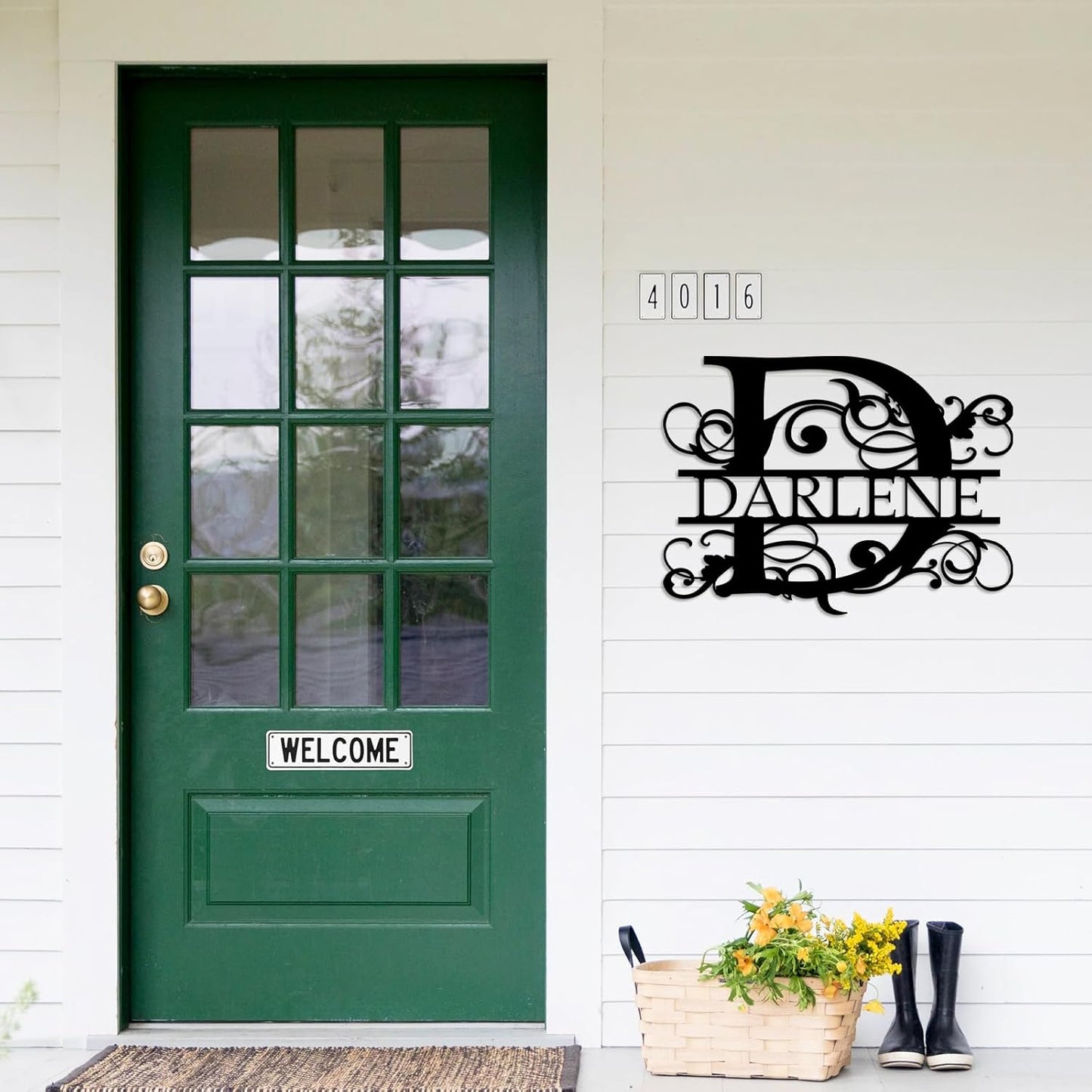 Custom Antler Metal Cabin Sign Personalized Last Name Sign Outdoor Hunter Decor Gift