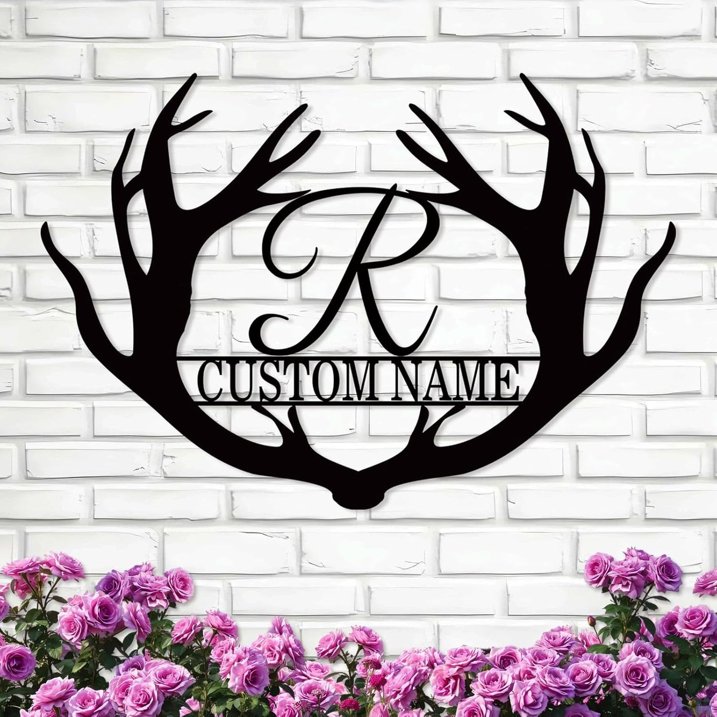 Custom Antler Metal Cabin Sign Personalized Last Name Sign Outdoor Hunter Decor Gift