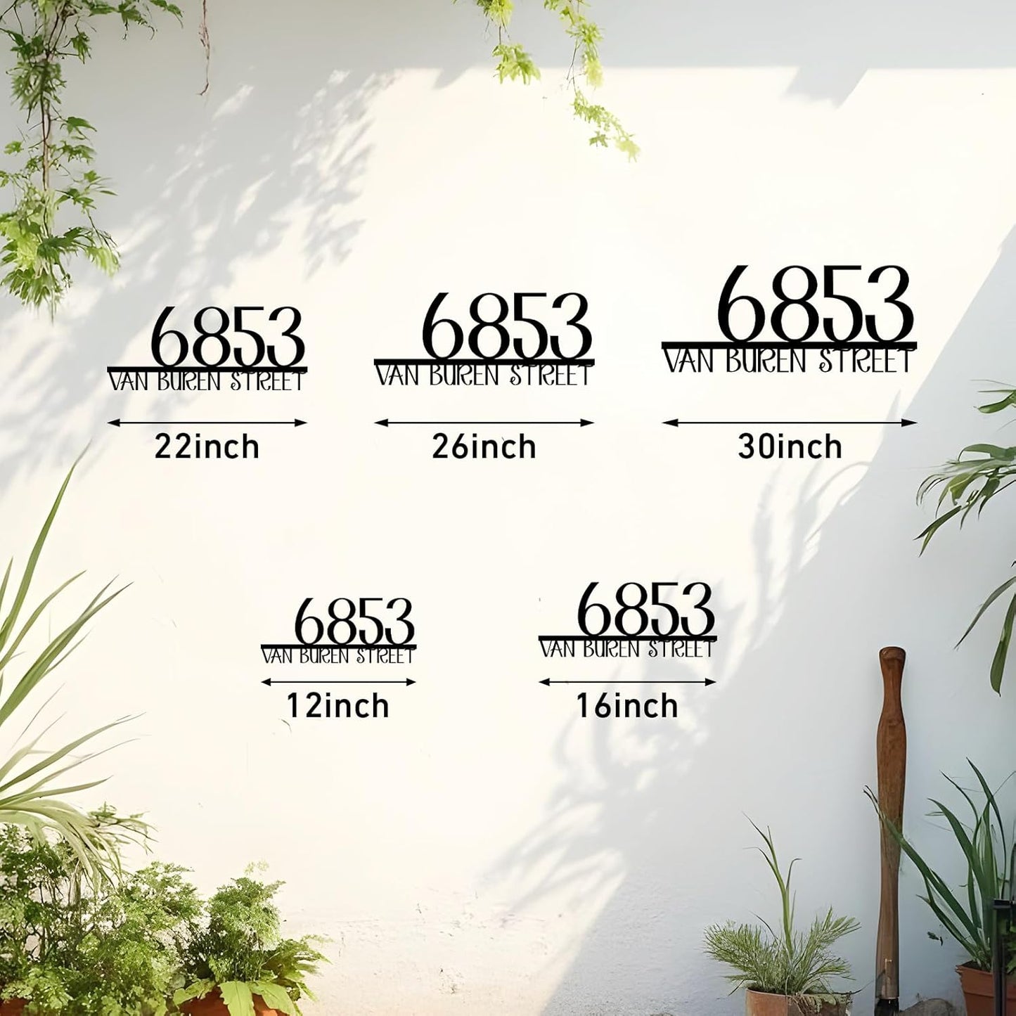 Personalized Metal House Number Sign for Outside Modern, Metal Address Signs for Houses, Custom Address Plaque, Art Deco Address Numbers and Street Name, House Number Plaque, Front Door Sign