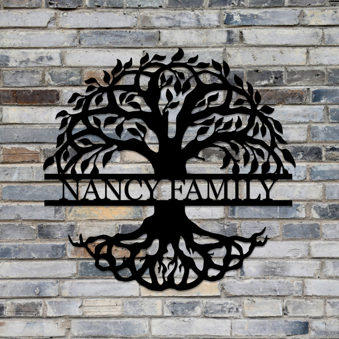 Custom Metal Welcome Sign, Family Tree of Life Door Hanging, Personalized Olive Tree Name Sign