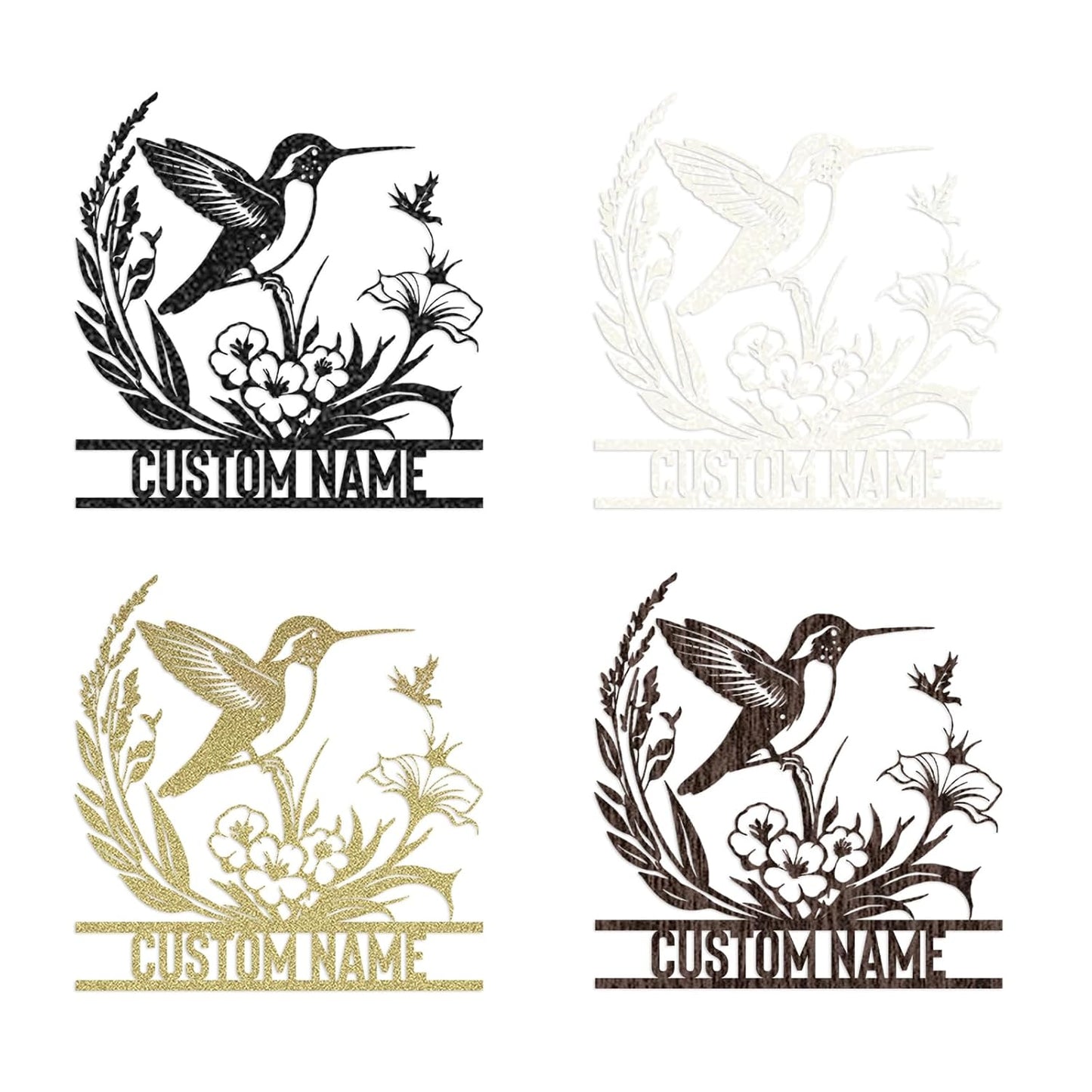 Personalized Metal Signs, Metal Name Sign Birds Welcome Plaque, Custom Garden Sign Yard Signs ms011