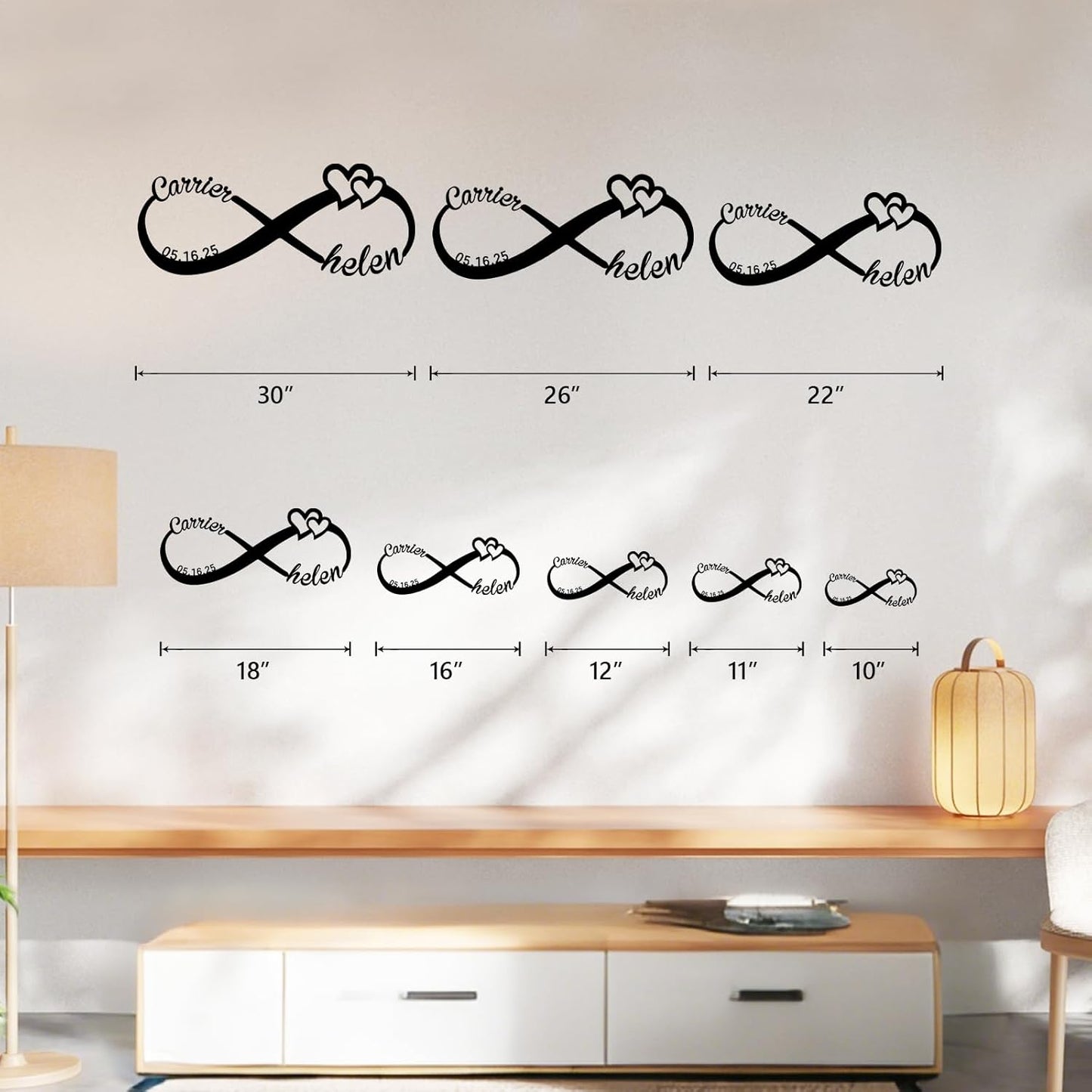 Personalized Infinity Sign, Custom Metal Name Sign, Wedding & Engagement Gift, Family Wall Art, Housewarming Gift