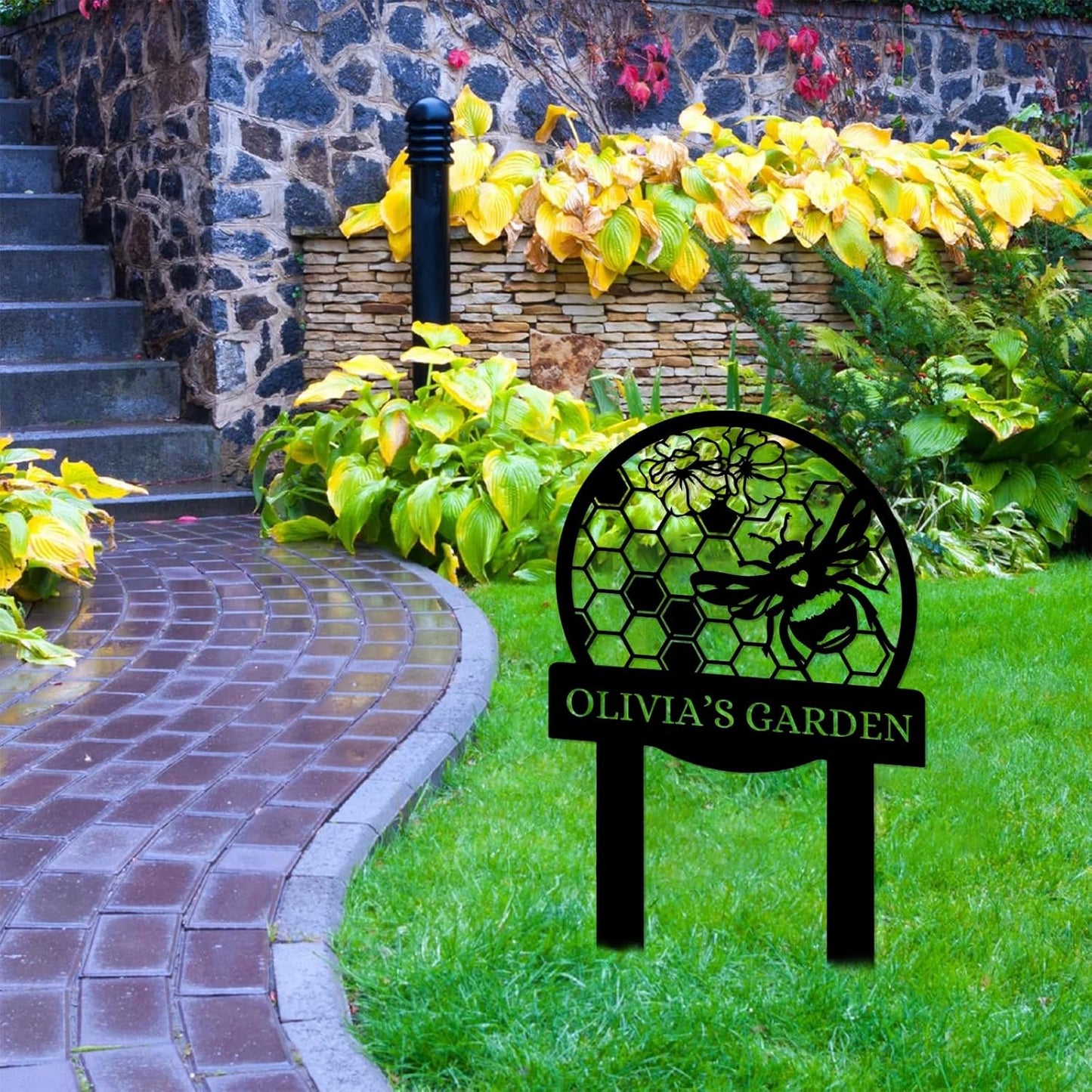 Custom Rabbit Garden Sign, Personalized Outdoor Metal Yard Sign for Gardeners or Lawn Decor