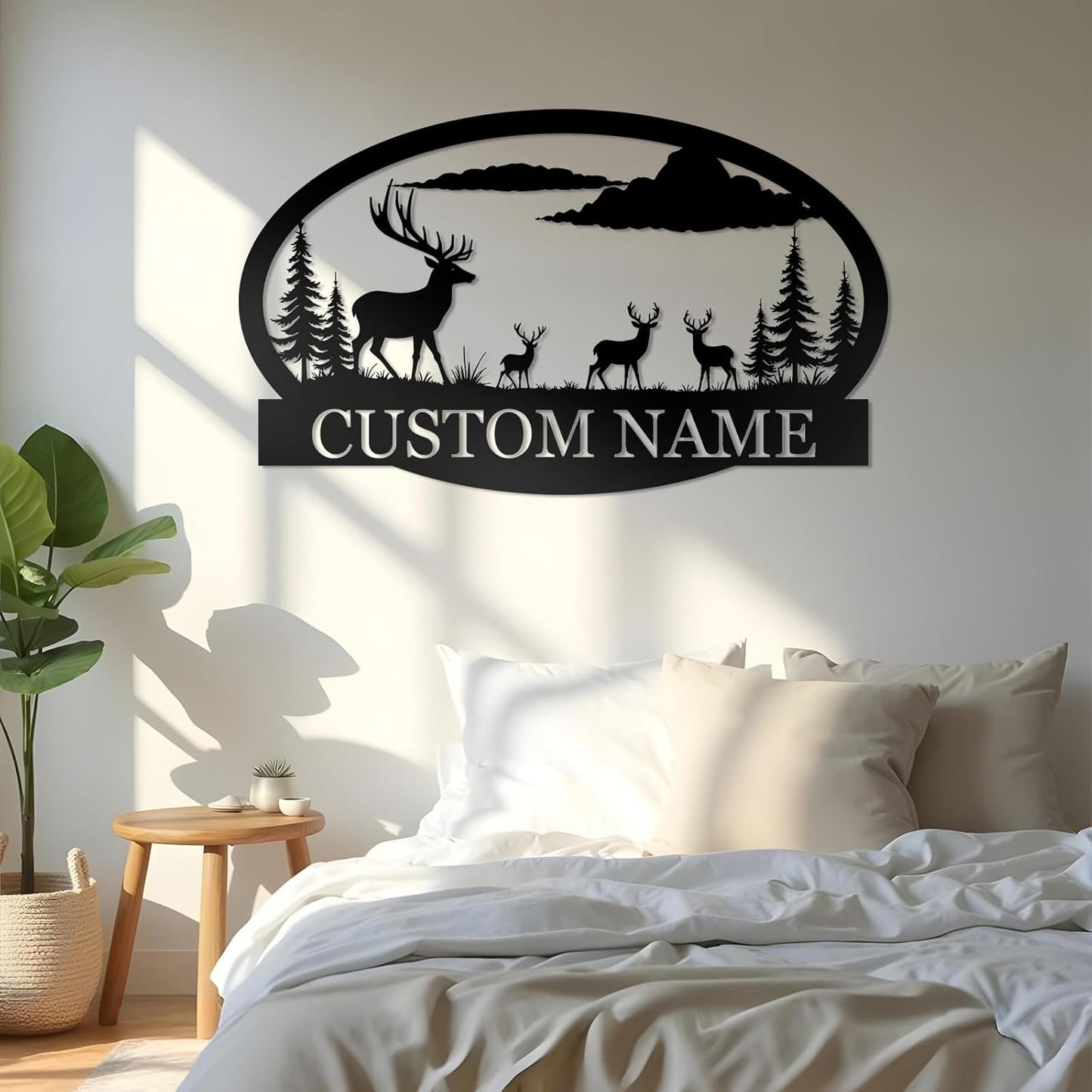 Custom Metal Bear Mountain Family Name Sign Outdoor Cabin Farmhouse Wall Decor Hunter Gift