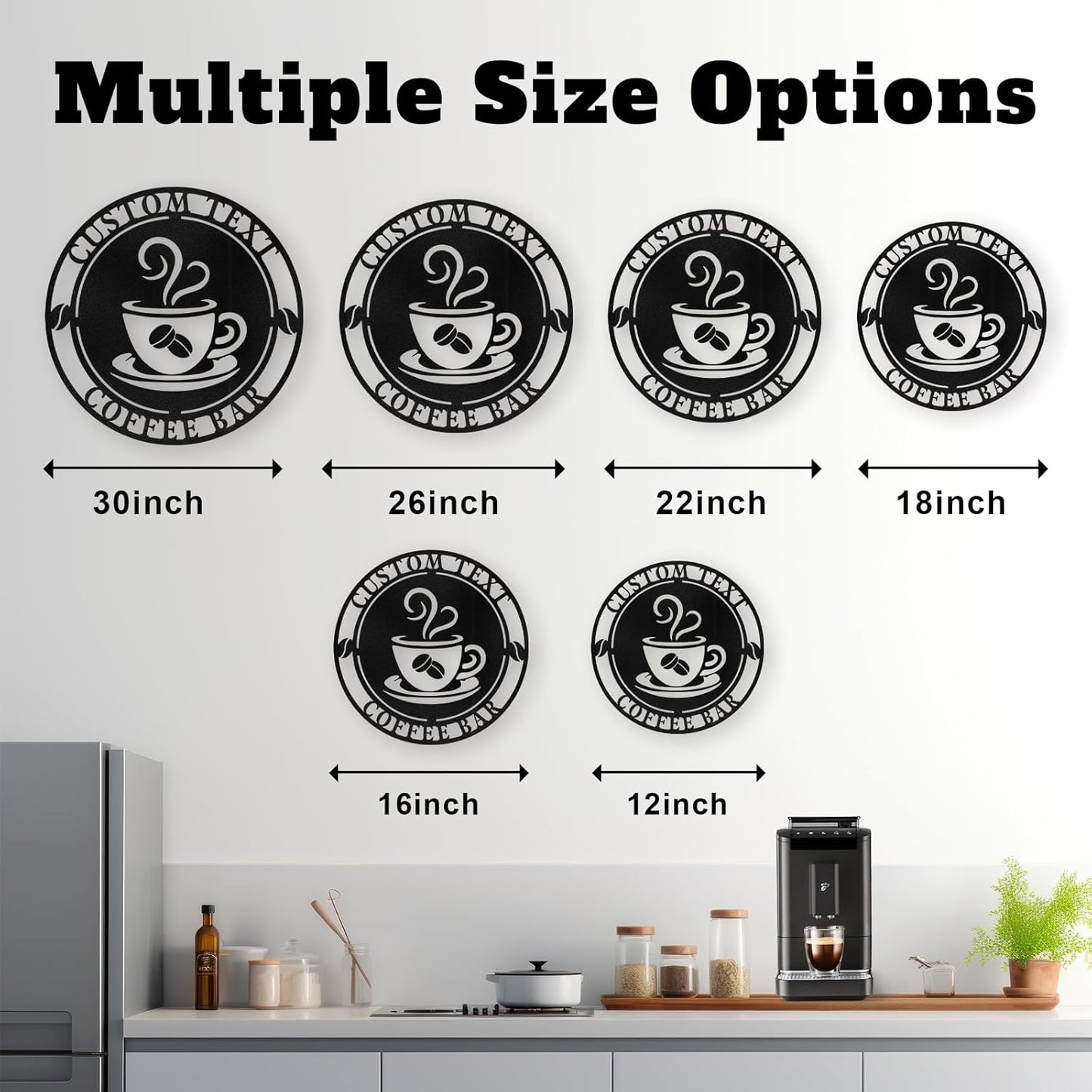 Coffee Bar Custom Metal Sign , Rustic Cafe & Home Brewing Station Decor