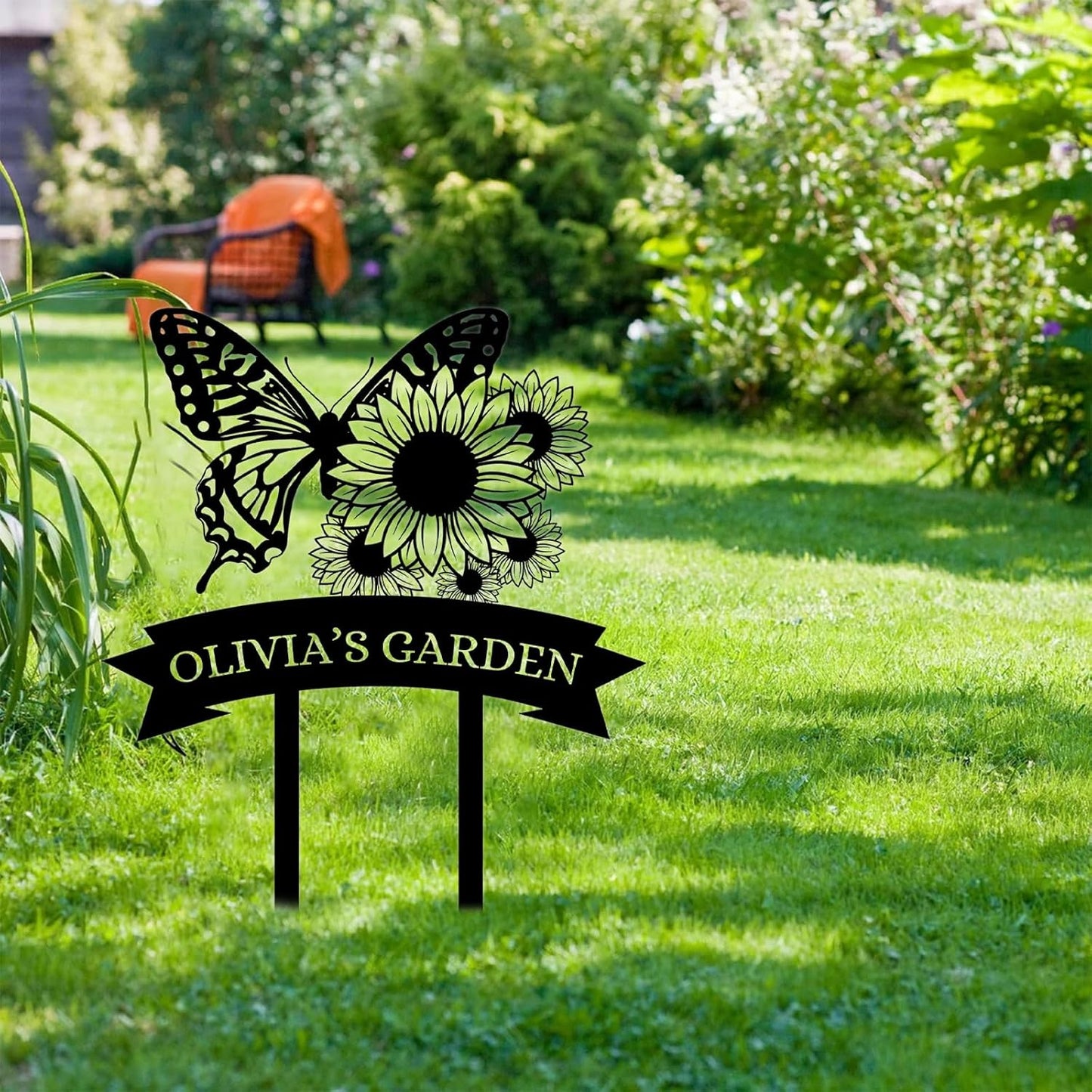 Custom Rabbit Garden Sign, Personalized Outdoor Metal Yard Sign for Gardeners or Lawn Decor