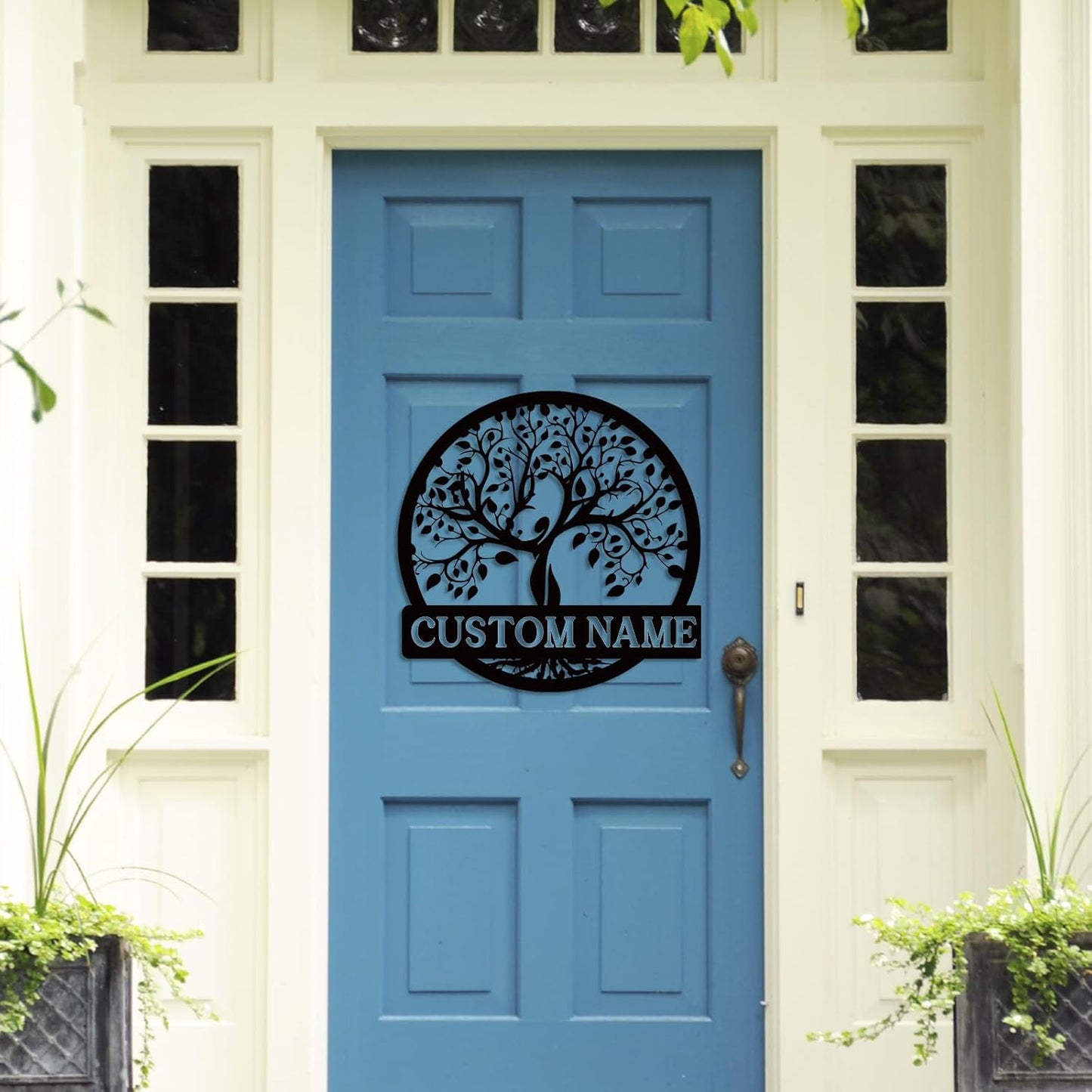 Custom Butterfly Metal Sign for Cabin or Porch, Personalized Family Name Wall Decor Gift