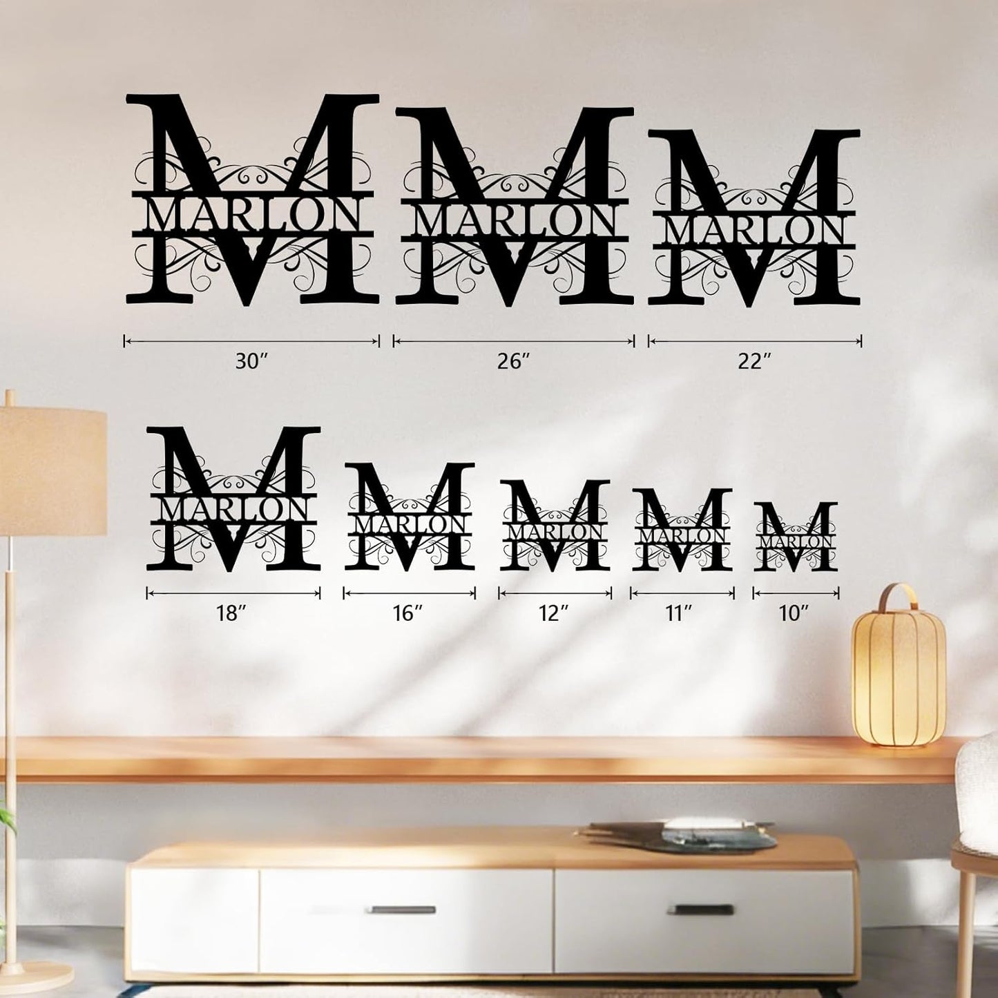 Custom Metal Name Signs, Split Letter Family Sign, Monogram Metal Wall Art, Housewarming Gifts